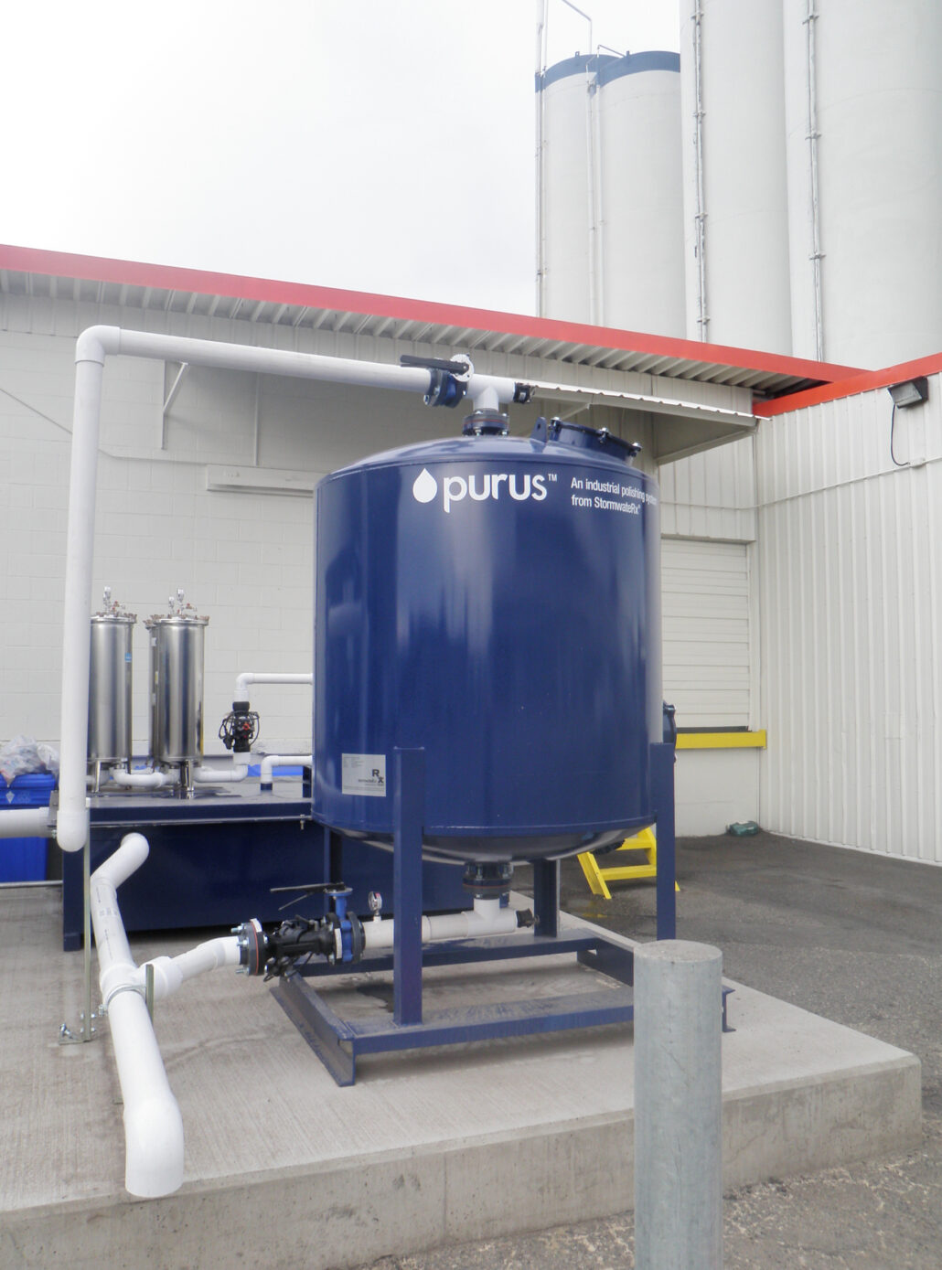 A Newterra Purus polishing system in an industrial application installed on a concrete slab