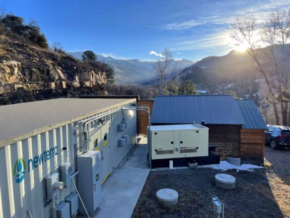 A Newterra treatment solution located in a mountain range