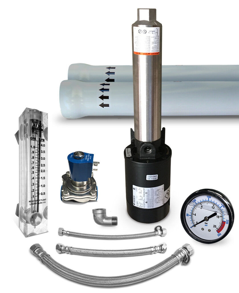 Newterra parts including regulator dial, tubing, pipe, hoses, and gauge