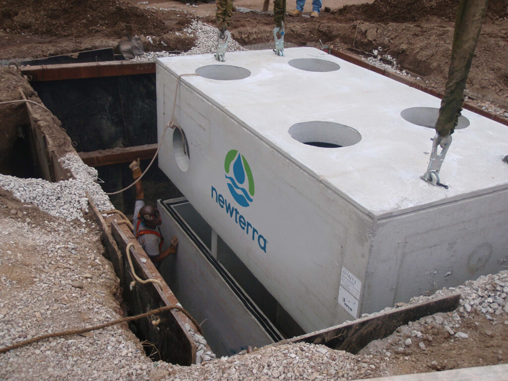 Newterra's StormwateRx product being installed in the ground