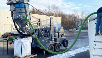 Newterra parts in use on a mobile water treatment vehicle