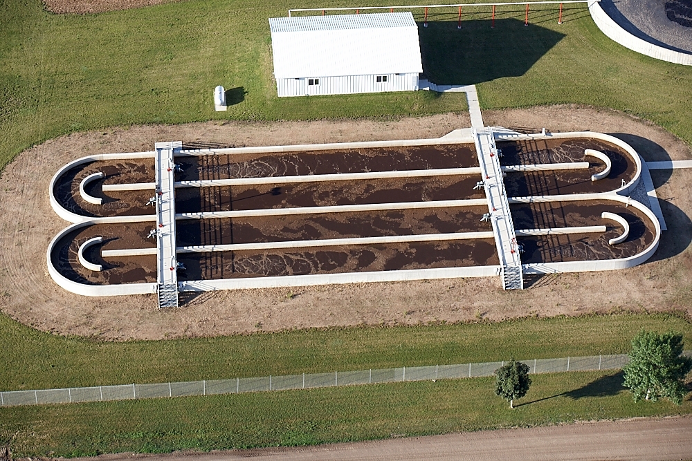 Two tri-oval oxidation ditches