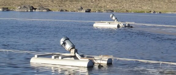 float mounted sub-surface aerator system