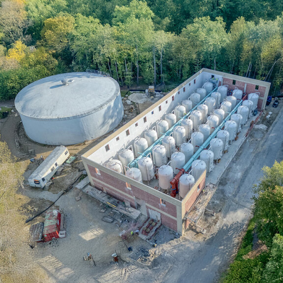 A row of newterra pressure vessels